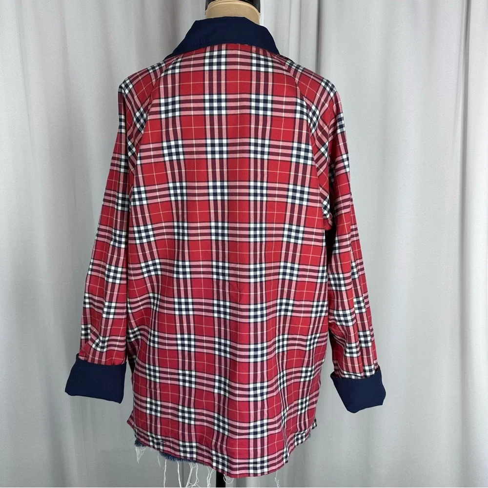 NWOT KORET Country Club Reversible‎ Jacket Sz M Navy Blue/McGregor Plaid